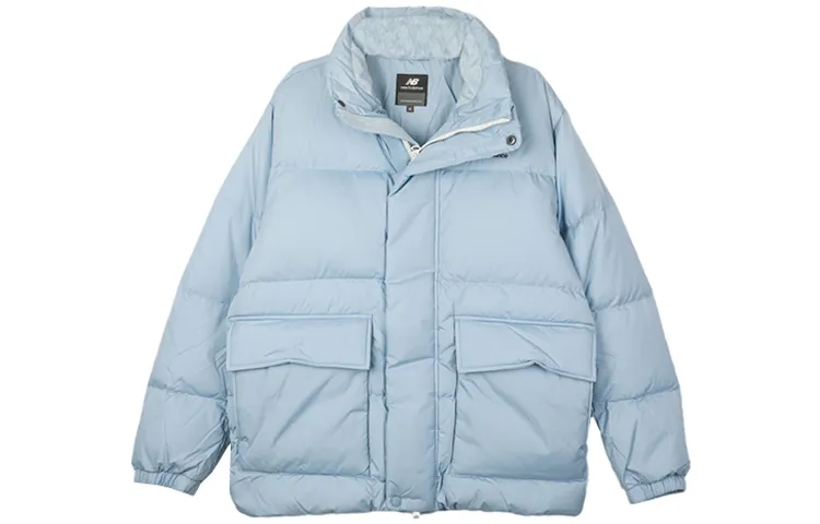 New Balance Down Jackets Unisex Blue Stand Collar Moderate Other