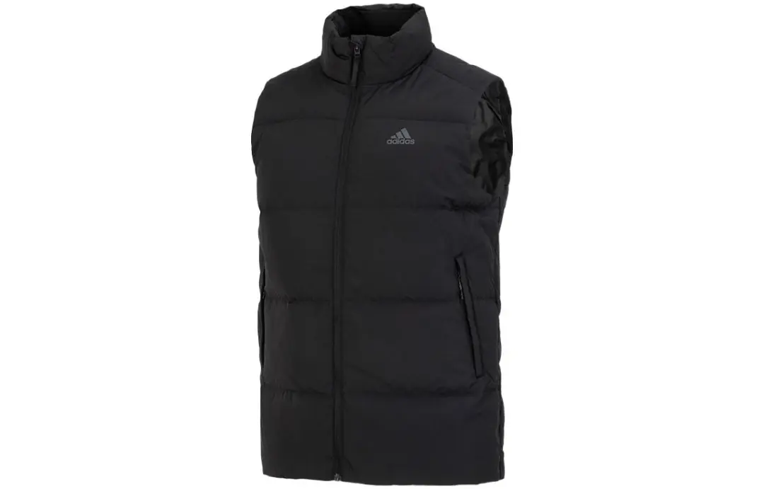 adidas Logo Print Down Vest Black