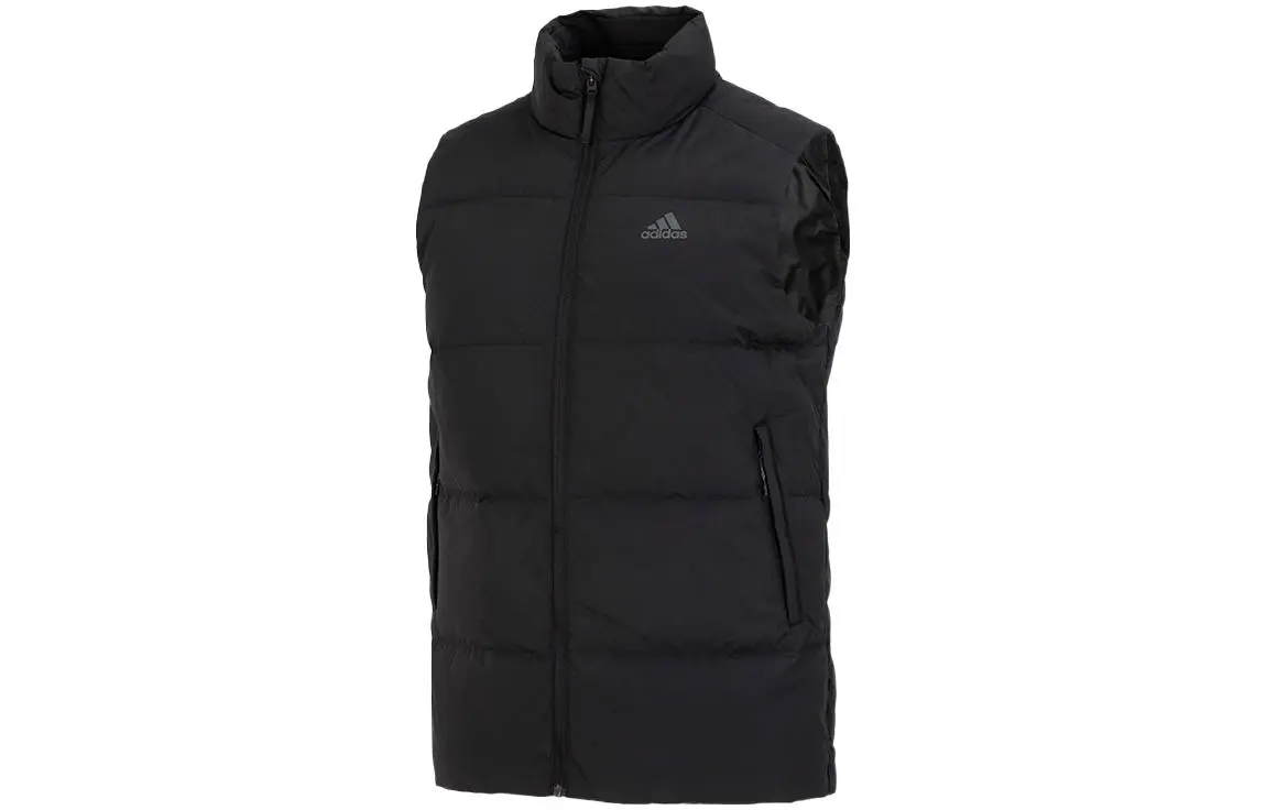 adidas Logo Print Down Vest Black