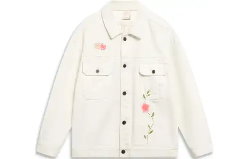 Li Ning Sports Life Collection Denim Jacket Men's White