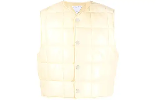 Bottega Veneta Vests Men's Beige Collarless Moderate