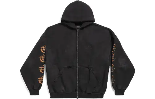 Balenciaga Heavy Metal Outerwear Zip Up Oversized Hoodie