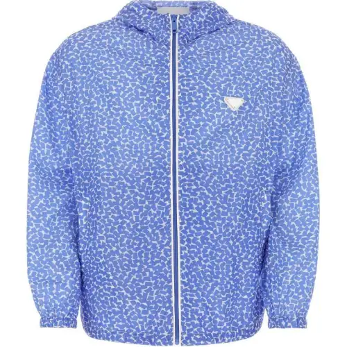Prada printed hooded windbreaker