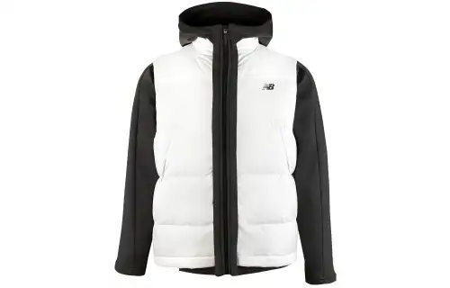 New Balance Down Vests Men's Black/White Hooded Non Detachable Thickened Other