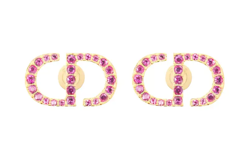 DIOR Metal Stud Earrings Women's Purple