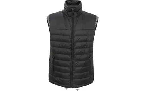 PRADA Down Vests Men's Black Stand Collar Without Hood Moderate Other