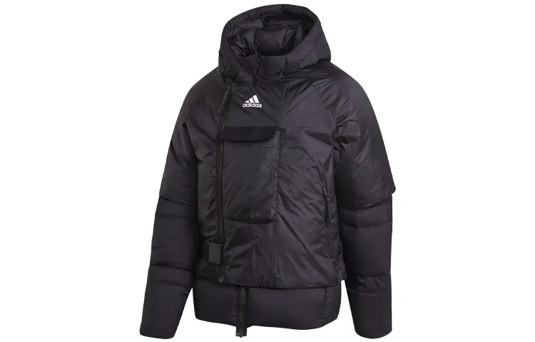 Adidas Down Jackets Men's Black Hooded Moderate Other
