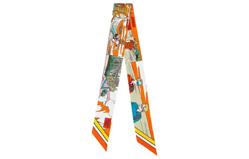 HERMES Silk Scarves Women's Orange