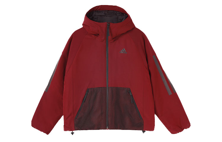Adidas Puffer Jackets Women's Dark Reddish Purple Hooded Moderate Other