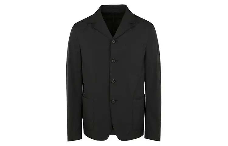 PRADA Business Suits Men's Black Suit Collar Moderate Business Suit