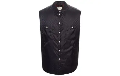GUCCI Vests Men's Black Lapel Moderate Other