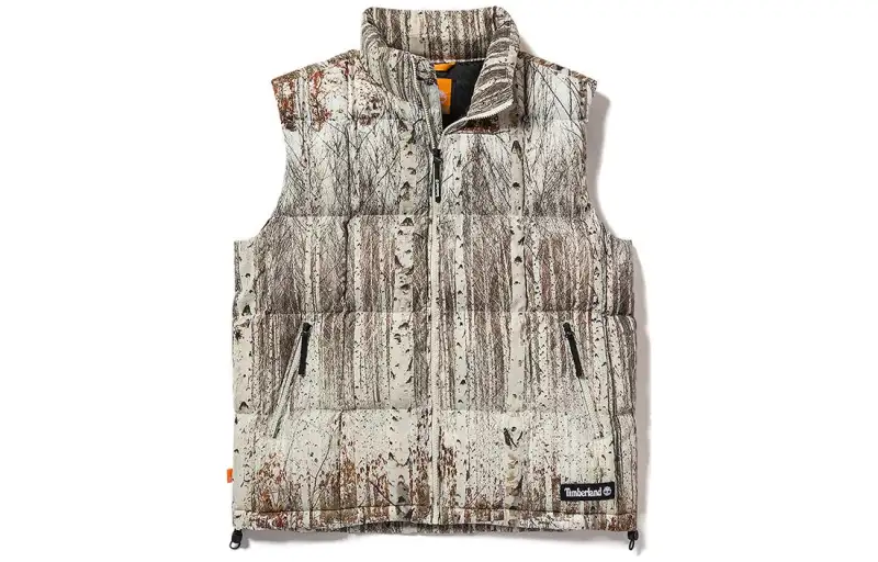 Timberland Vests Men's New England Forest Print Stand Collar Moderate Other