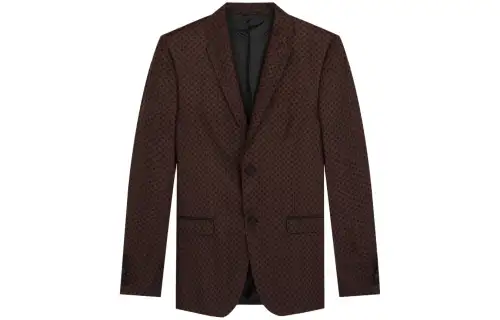 GUCCI Business Suits Men's Dark Brown Suit Collar Moderate