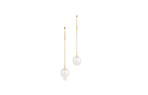 TIFFANY & CO. 18K Gold Pearl Earrings Women's Gold