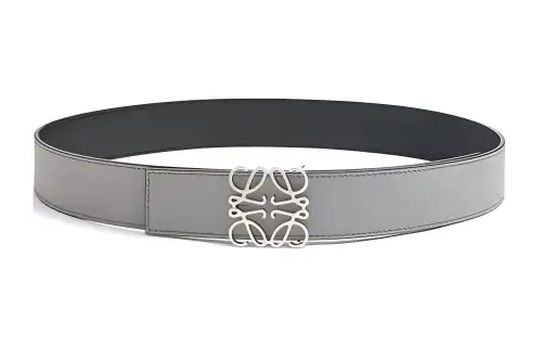 LOEWE Leather Belts Men's Gray Width 4cm