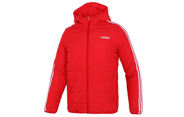 Adidas Puffer Jackets Men's Red Hooded Moderate Other