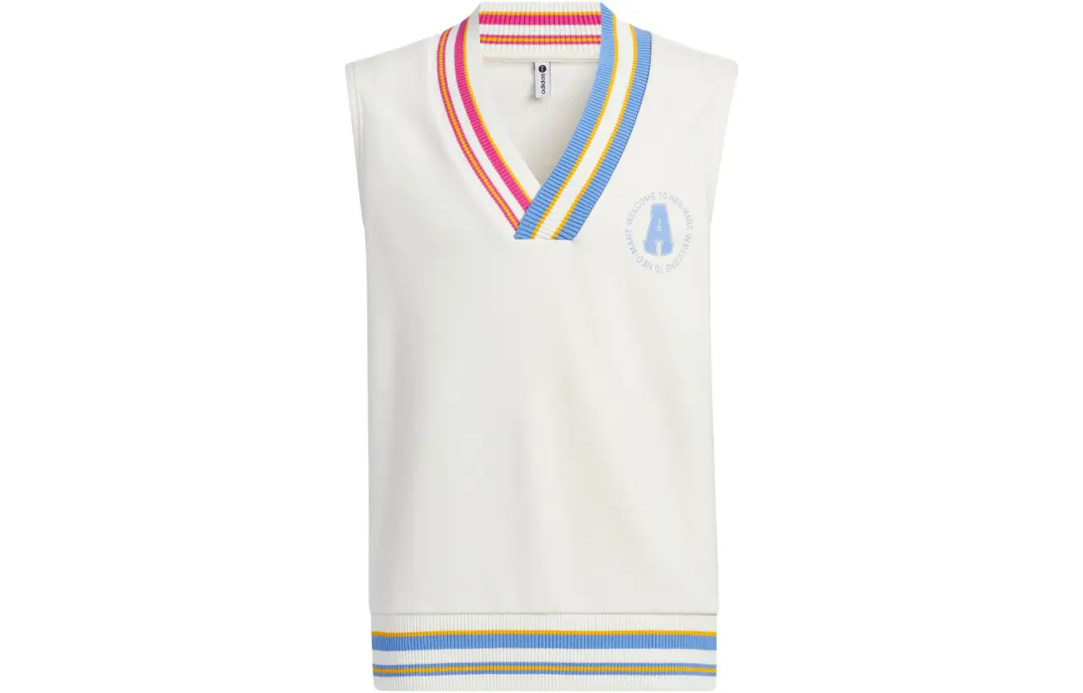 Adidas Vests Unisex Beige V-neck Moderate Other