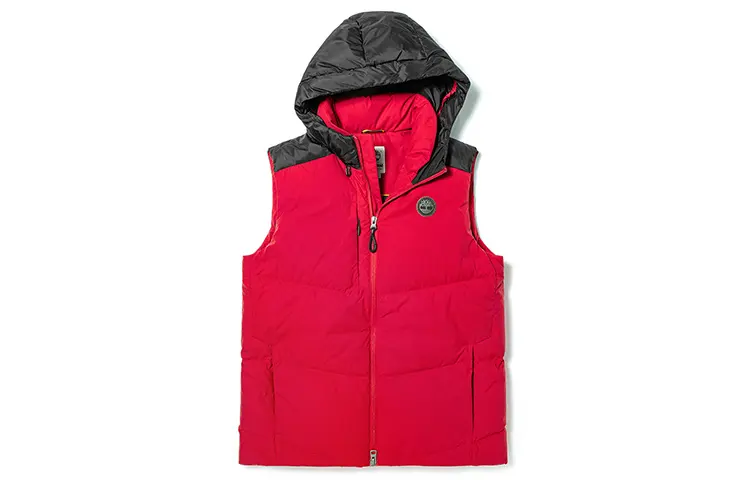 Timberland Down Vests Men's Red Sage Hooded Non Detachable Moderate Other