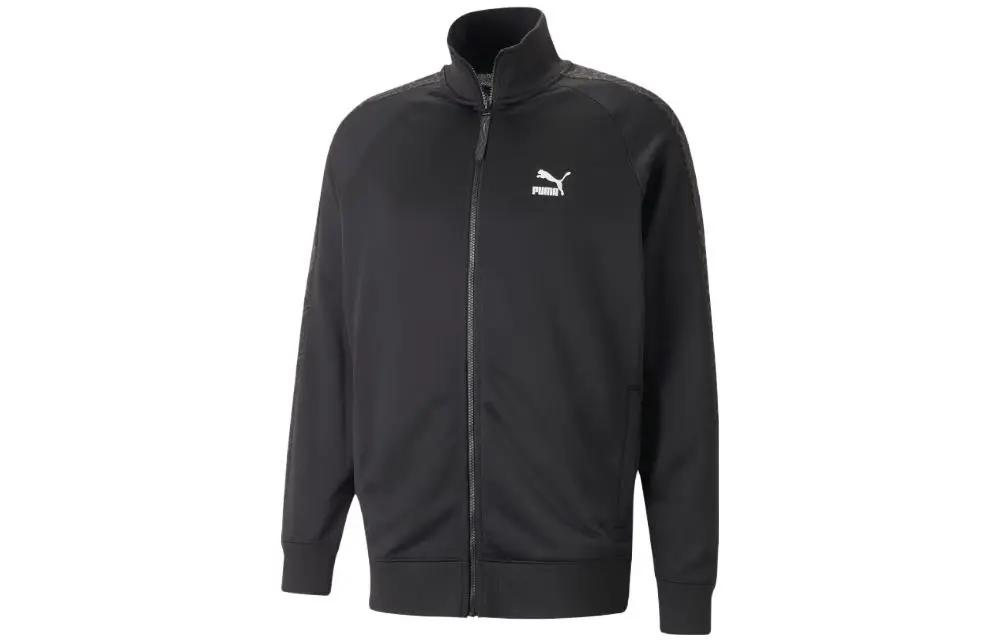 PUMA T7 Jackets Men's Black Stand Collar Moderate Other