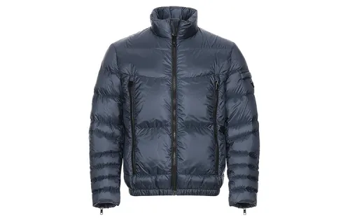 PRADA Down Jackets Men's Marine Blue Stand Collar Moderate