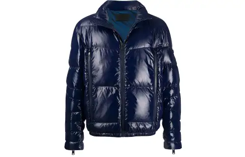 PRADA Down Jackets Men's Purple Stand Collar Moderate
