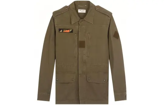 SAINT LAURENT Denim Jacket Men's Army Green
