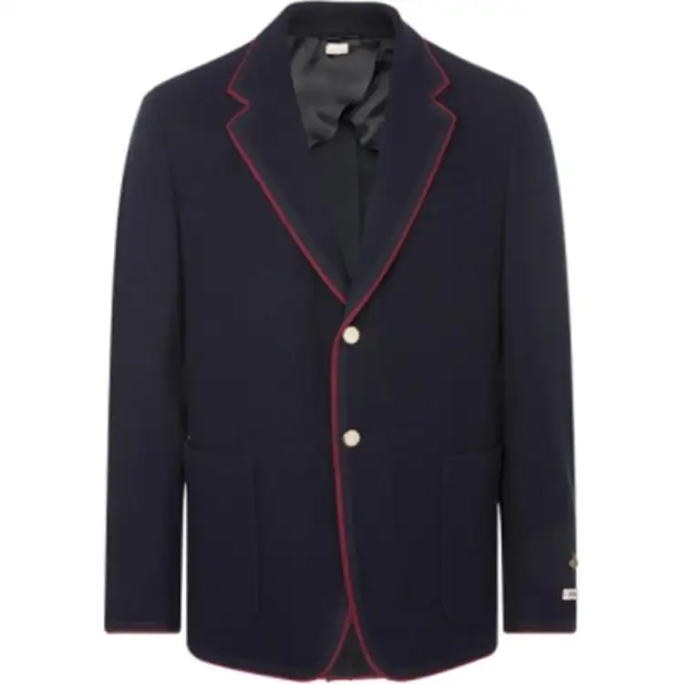 GUCCI Business Suits Men's Dark Sky Blue Suit Collar Moderate Business Suit