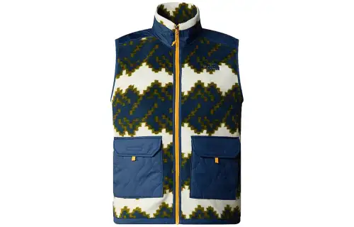 THE NORTH FACE Vests Men's Blue Stand Collar Thickened And Fleece Lined Other