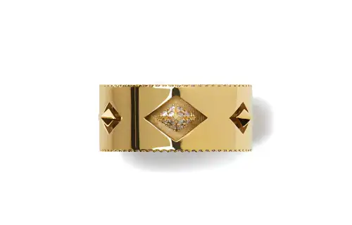 Hollow gold-plated ring