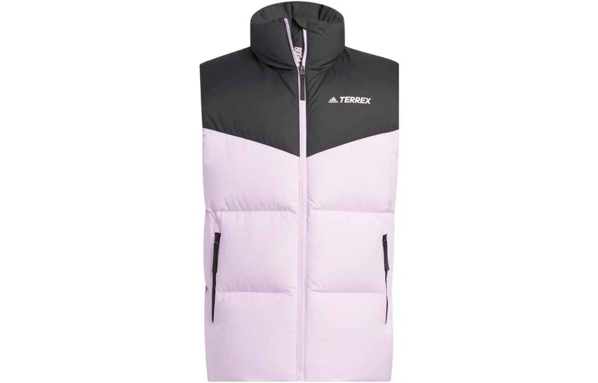 Adidas Vests Unisex Pink Stand Collar Moderate Straight Fit