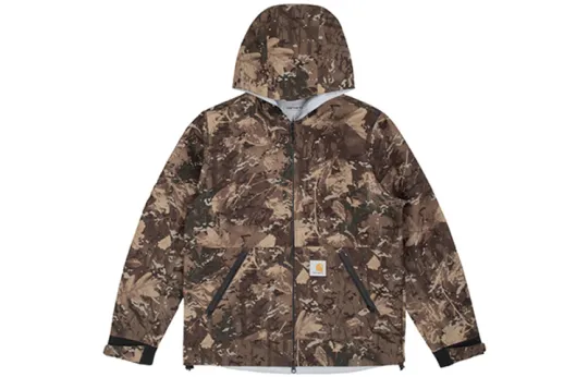 Carhartt WIP Windbreaker Jackets Unisex Green Tree Camouflage Hooded Thickened