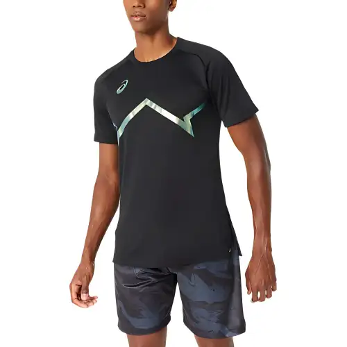 Asics T Shirt Unisex Performance Black X Gold