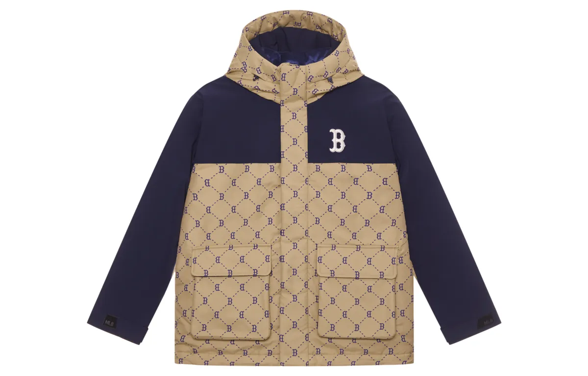 MLB MONOGRAM Collection Basic Boston Red Sox FW24 Down Jacket Unisex Light Beige