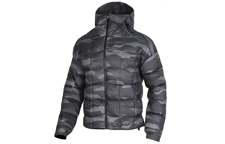 Adidas Down Jackets Men's Black Hooded Moderate Straight Fit
