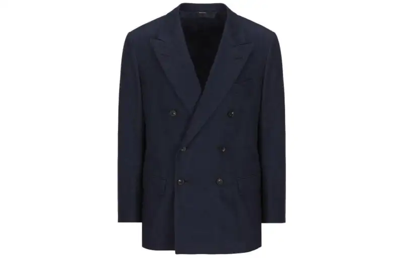 Loro Piana Business Suits Men's Dark Blue Suit Collar Moderate Business Suit
