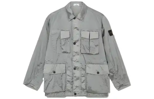 STONE ISLAND SS23 Jackets & Coats Men's Metallic Silver Blue