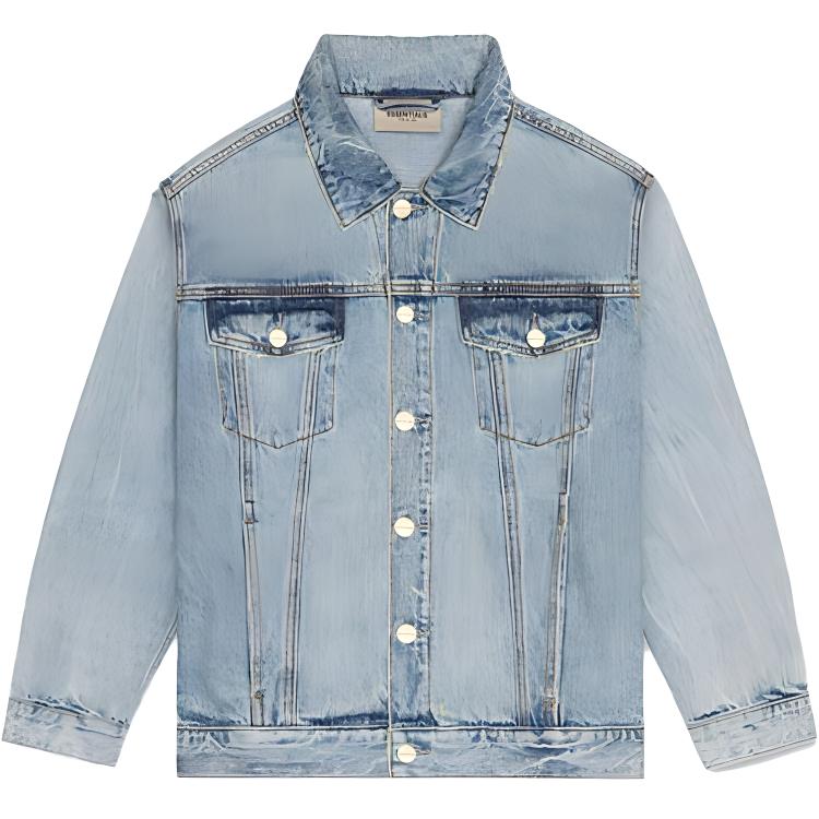 Куртка Fear of God Essentials FW20 Light Denim Trucker (голубая) — фото 1