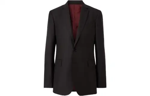 Burberry X Pop Trading Company Business Suits Men's Black Suit Collar Moderate Business Suit