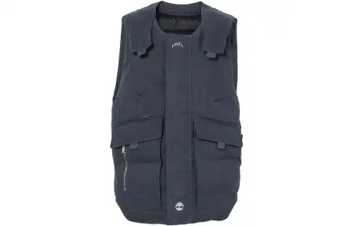 Timberland Down Vests Unisex Dark Gray Crew Neck Thickened And Fleece Lined Other