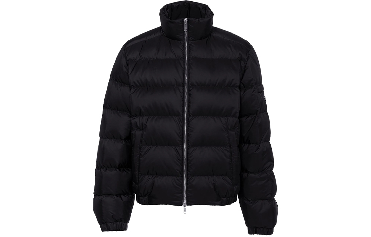 PRADA Down Jackets Men's Black Stand Collar Lightweight Other