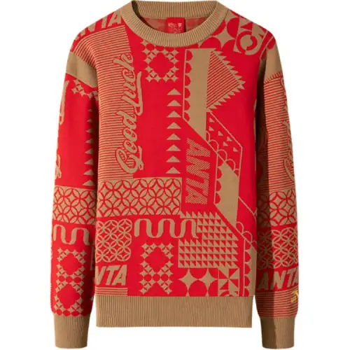 Anta Life Collection Knitwear Men's Intense Red/Hazelnut Brown