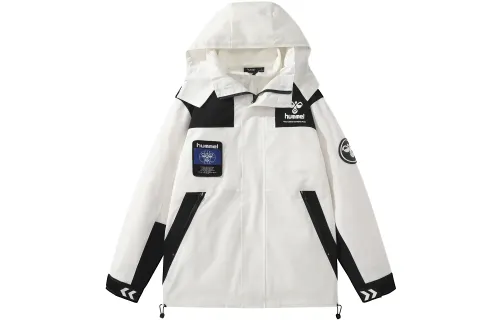 Hummel Color Block Hooded 3 in 1 Zippers Fleece Detachable Liner Mountain Series Thickened And Fleece Lined Wind Shell
