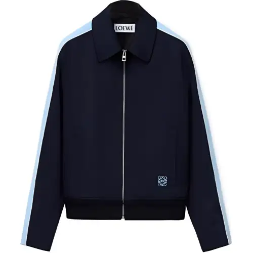 LOEWE Jackets Men's Navy Blue Lapel Moderate Other