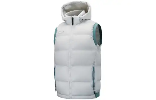 Li Ning Down Vests Men's Gray Detachable Hood Moderate Other