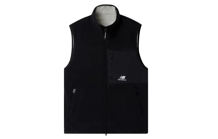 New Balance Vests Men's Black Stand Collar Moderate Other