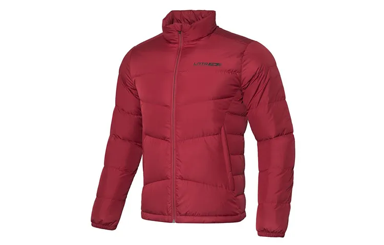 Li Ning Down Jackets Men's Bicycle Red Stand Collar Moderate