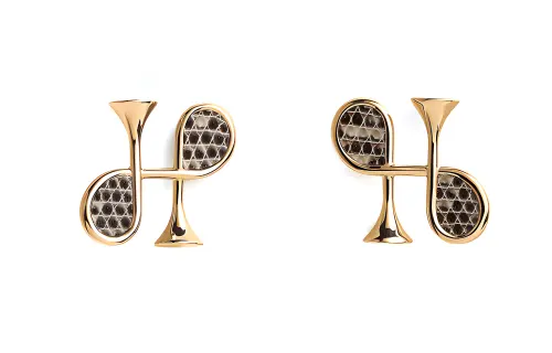 HERMES Gold Plated Earrings Women's Gold
