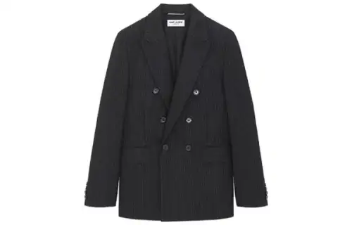 pinstripe double-breasted blazer