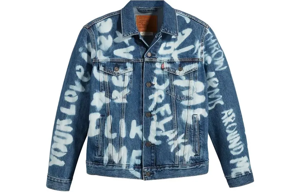 Levi's Denim Jackets Men's Blue Lapel Moderate Straight Fit