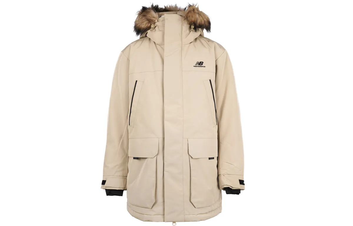 New Balance Down Jackets Men's Khaki Hooded Thickened Other